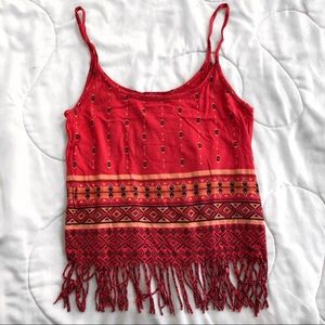 Tribal Print Festival Fringe Top